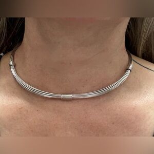 Multi-Strand Torque Necklace in Silver